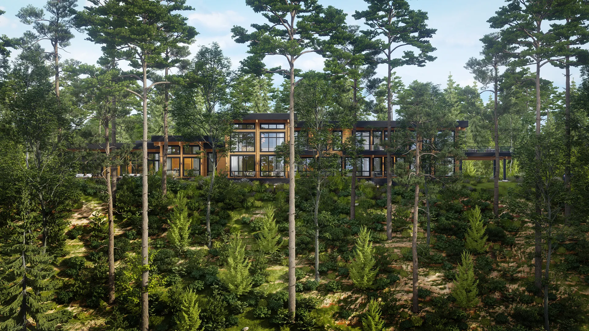 Загородная резиденция из бруса