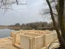 Баня из клееного бруса на берегу озера