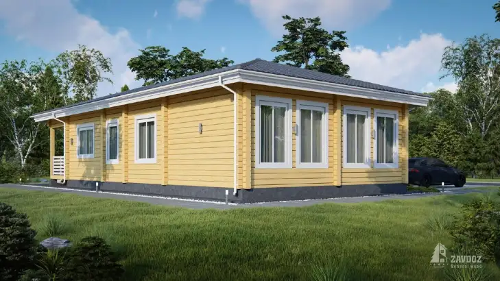 Проект дома из клееного бруса 00011 «Бревик». Вид сбоку