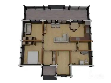 План 1 этажа дома из клееного бруса 00014 «Майнц»