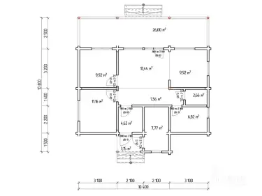 Планировка 1 этажа дома из клееного бруса 00014 «Майнц»