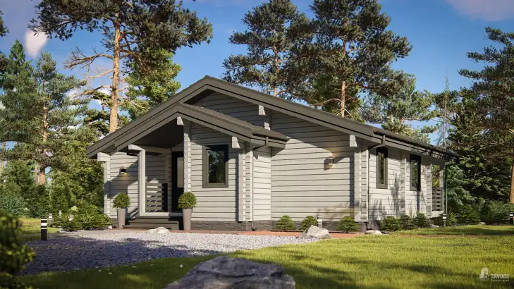 Проект дома из клееного бруса 00014 «Майнц». Вид сзади