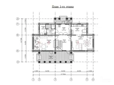 План 1 этажа дом из клееного бруса 00021 «Сатурн-2»