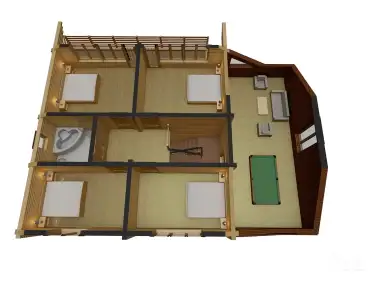 План 2 этажа дом из клееного бруса 11011 «Ройс»