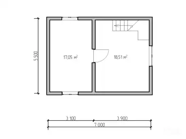 Планировка фахверка из клееного бруса 12014-FK «Марбург-1» 2 этаж