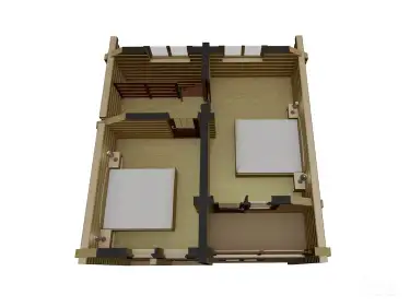 План 2 этажа фахверка из клееного бруса 14017-FK «Юбриг-1»