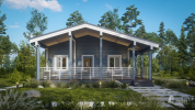 Проект дома из клееного бруса 14834 «Альбе». Вид прямо