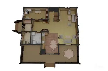 План 1 этажа дома из клееного бруса 16072 «Хадсель»