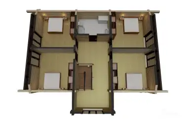 План 2 этажа дома из клееного бруса 16072 «Хадсель»