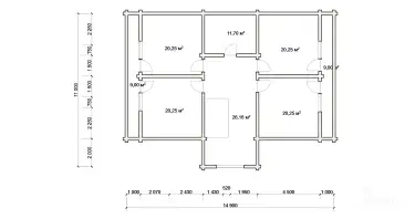 Планировка дома из клееного бруса 16072 «Хадсель» 2 этаж
