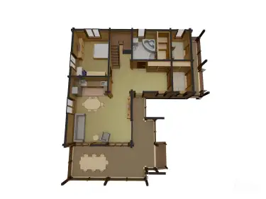 План 1 этажа дома из клееного бруса «Элберт»