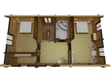 План 2 этажа дома из клееного бруса «Элберт»