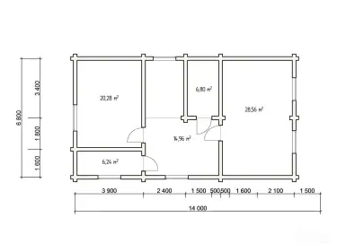 Планировка 2 этажа дома из клееного бруса «Элберт»