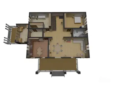 План первого этажа. Дом из клееного бруса «Гран Комбен»