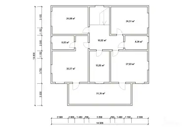 Планировка 2 этаж. Дом из клееного бруса «Гран-Комбен»