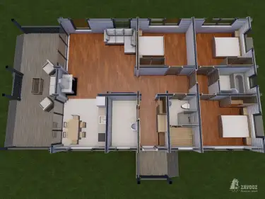 План 1 этажа дома из клееного бруса 20221 «Фрибург»