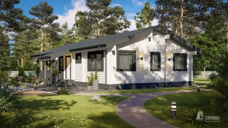 Проект дома из клееного бруса 20221 «Фрибург». Вид сбоку