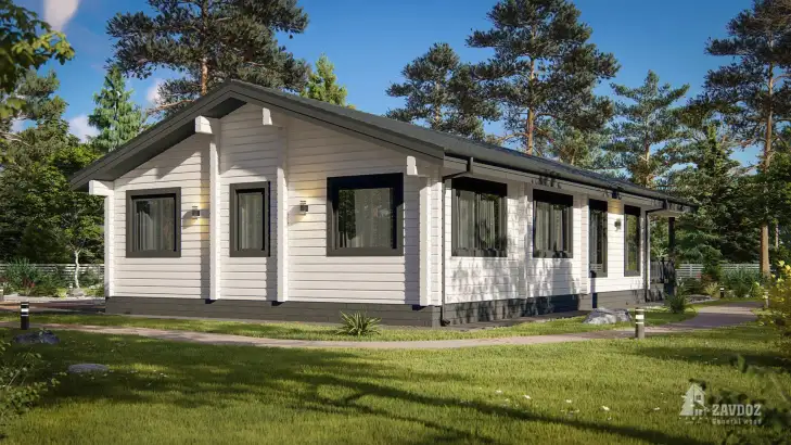 Проект дома из клееного бруса 20221 «Фрибург». Вид с задней стороны