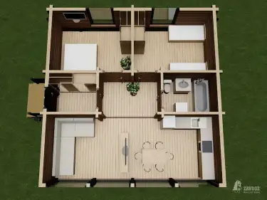 План 1 этажа дома из клееного бруса 2749 «Нойберг»