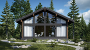 Проект дома из клееного бруса 2749 «Нойберг». Вид прямо