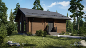 Проект дома из клееного бруса 2749 «Нойберг». Вид сбоку