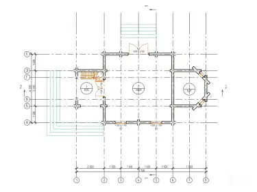 Планировка этажа церкви из бруса по проекту 28959
