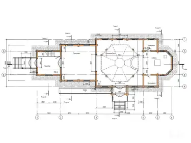 План этажа церкви из клееного бруса по проекту 28960