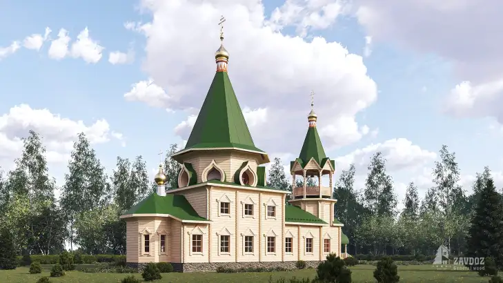 Проект православного прихода церкви - 28960. Вид сбоку