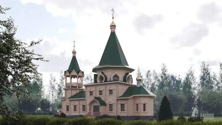 Проект православного прихода церкви - 28960. Вид со стороны апсиды