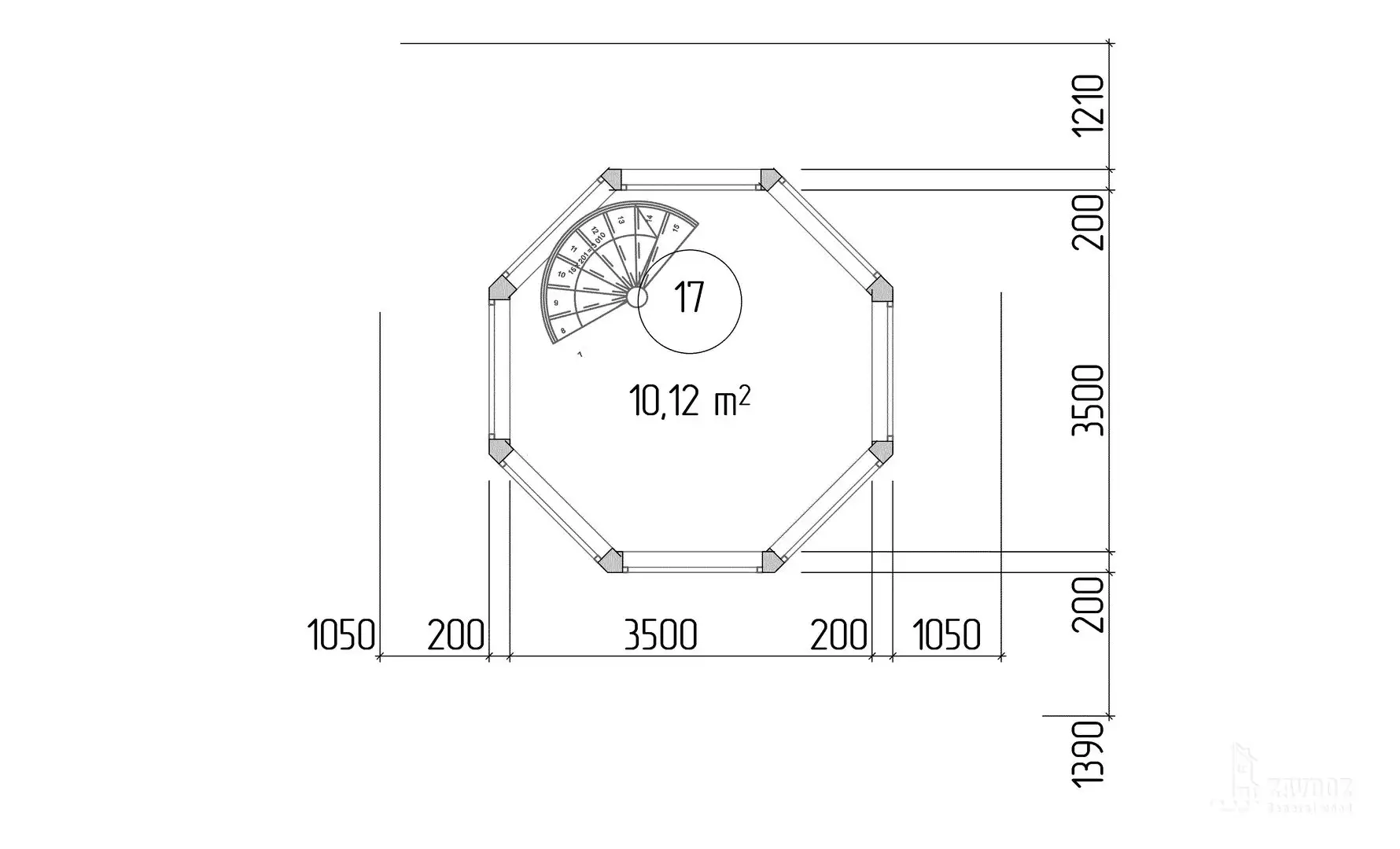 Проект Кёнигсберг, 300 м², клееный брус, с балконом, с террасой