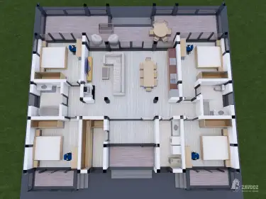 План 1 этажа фахверка «Фелль»