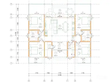 Планировка 1 этажа фахверка «Фелль»
