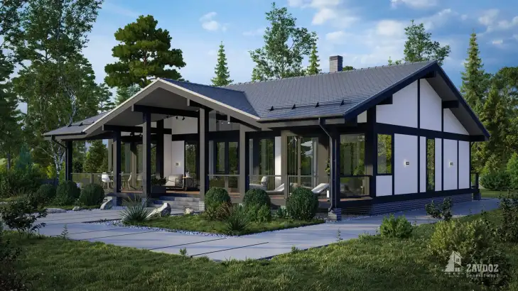 Проект фахверка «Фелль». Вид справа сбоку