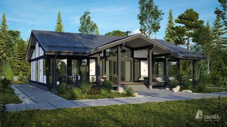 Проект фахверка «Фелль». Вид слева сбоку