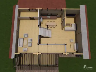 План второго этажа дома из клееного бруса «Бенц»