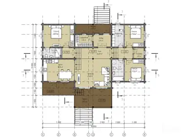 Планировка 1 этажа дома из клееного бруса 33125-55 «Марль»