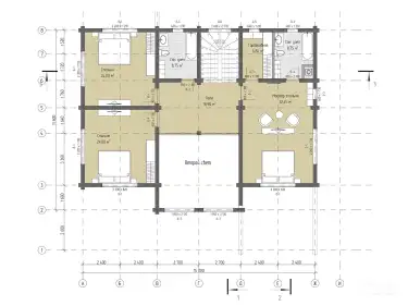 Планировка 2 этаж. Дом из клееного бруса «Кассель»