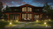 Проект 33141 «Кассель» - дом клееный брус . Вид ночной прямо