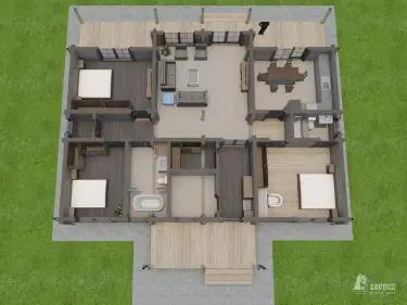 План 1 этажа дома из клееного бруса 33439 «Минден»