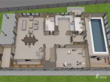 План первого этажа. Дом из клееного бруса «Дортмунд»