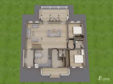 План 1 этажа дома из клееного бруса 33576 «Вельс»