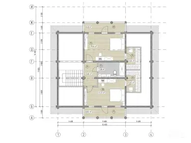 Планировка дома из клееного бруса 33576 «Вельс» 2 этаж