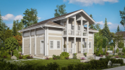 Проект дома из клееного бруса 33576 «Вельс». Вид сбоку
