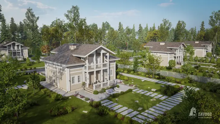 Проект дома из клееного бруса 33576 «Вельс». Вид сверху