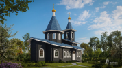 Проект церкви из клееного бруса по проекту 33615. Вид со стороны пономарки