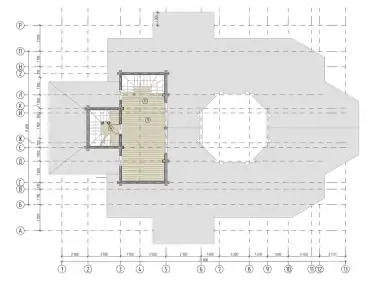 Планировка 2 этажа церкви из клееного бруса по проекту 33615