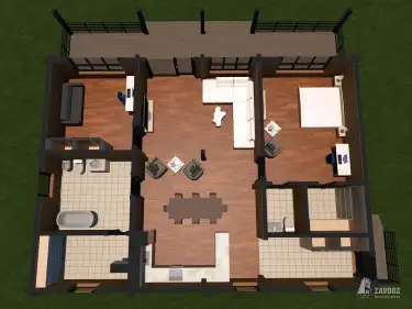 План 1 этажа дома из клееного бруса 33645 «Виттен»