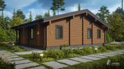 Проект дома из клееного бруса 33645 «Виттен». Вид сзади
