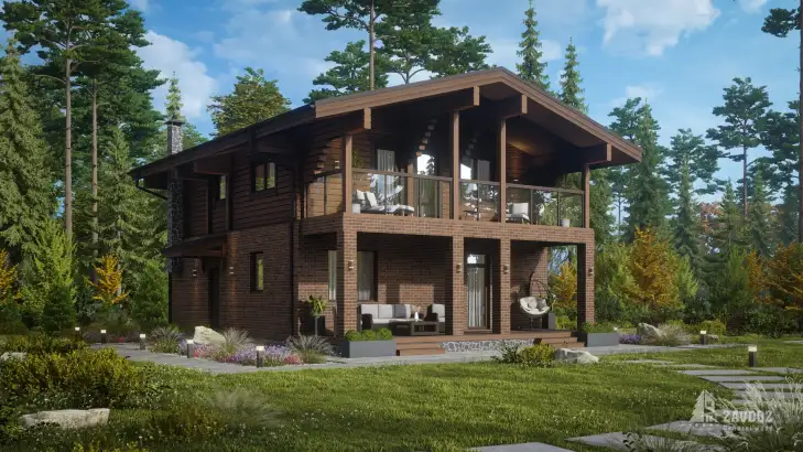 Проект дома-шале «Лаутер». Вид слева сбоку