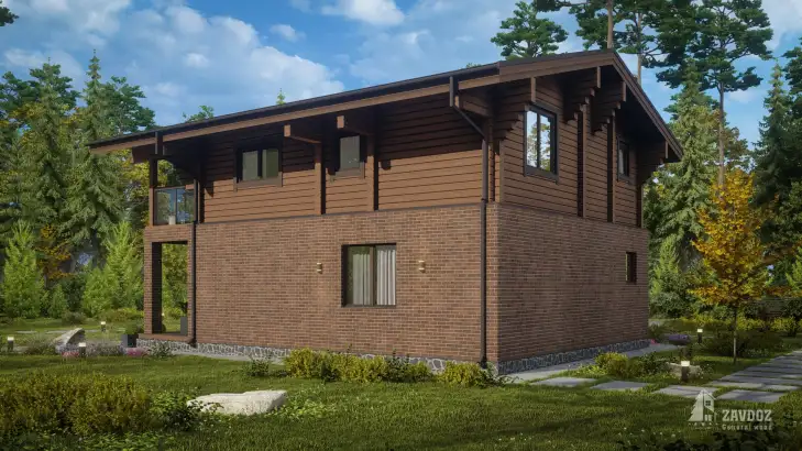 Проект дома-шале «Лаутер». Вид сбоку